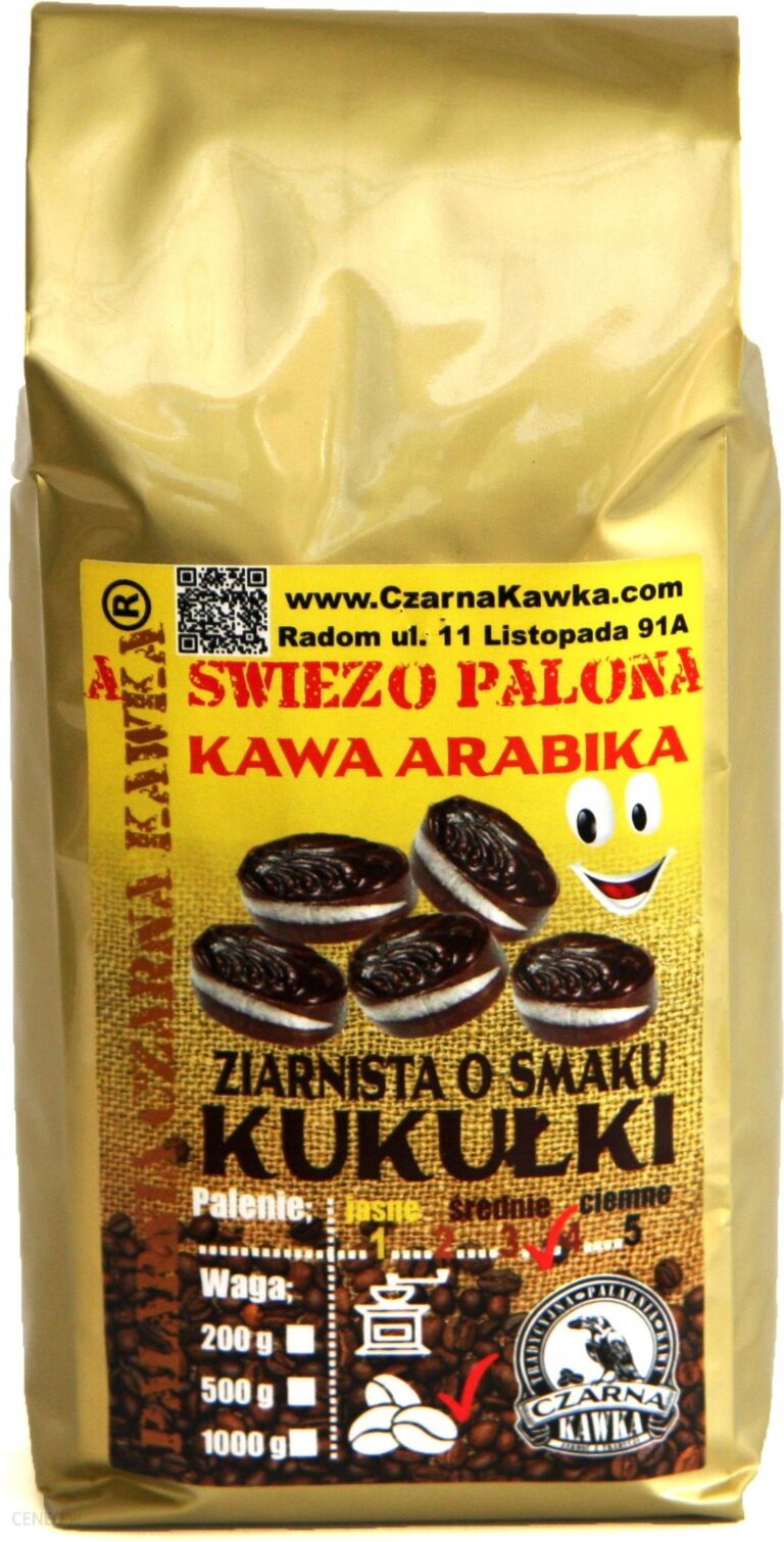 Czarna Kawka Kawa Ziarnista Kukułka Świeżo Palona 1kg Nowość