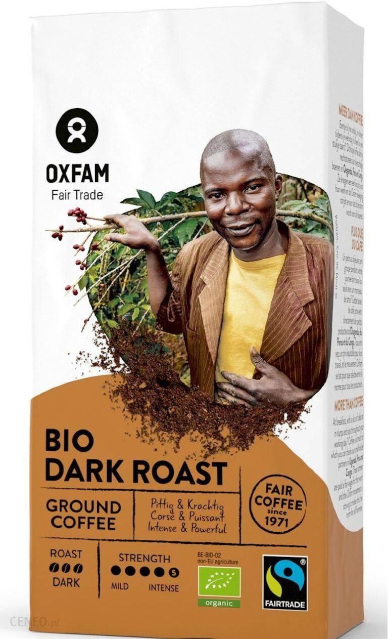 Oxfam Fair Trade Kawa Mielona Arabica/Robusta Ciemno Palona Fair Trade Bio 250g