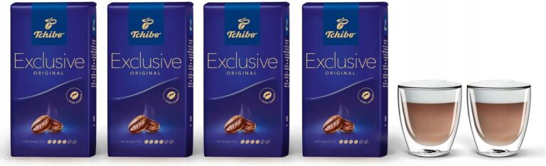 Tchibo Kawa ziarnista Exclusive 4kg + szklanki do cappuccino FilterLogic CFL-660 2szt.