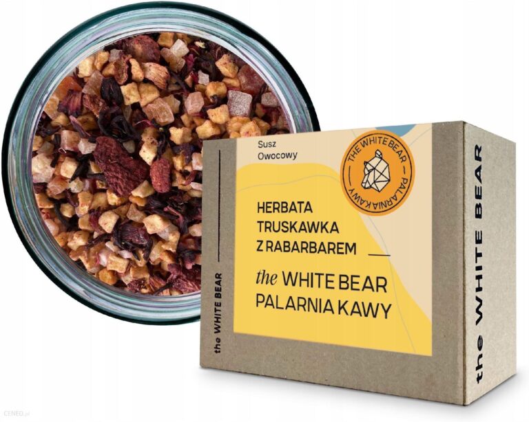 The White Bear Herbata Owocowa – Truskawka z Rabarbarem – 100g