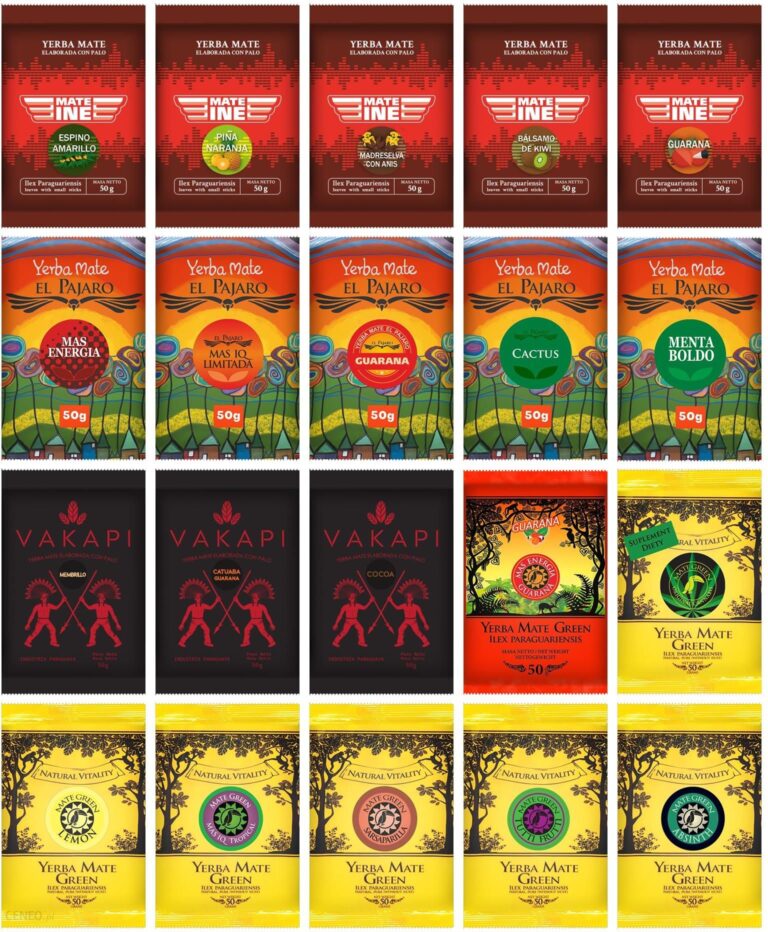 Yerba Mate Zestaw Najlepszych gatunków 20x50g różnych smaków 1kg