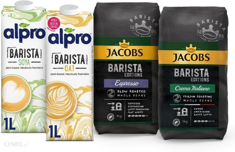 Zestaw: 2x Napój Alpro Barista 1L 2x Kawa Jacobs Barista 1kg
