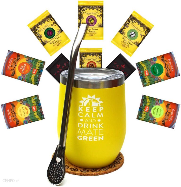 Zestaw startowy Yerba Mate 10x50g różne gatunki 1kg kubek termiczny 350 ml rurka do Yerba Mate Bombilla Liza 19 cm