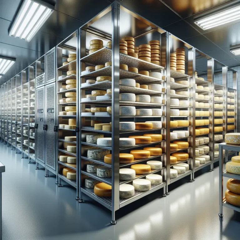 Nowoczesne stalowe regały dla serowarnictwa od Brokelmann